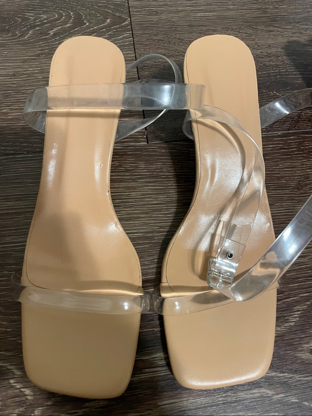 Clear strappy sandals
